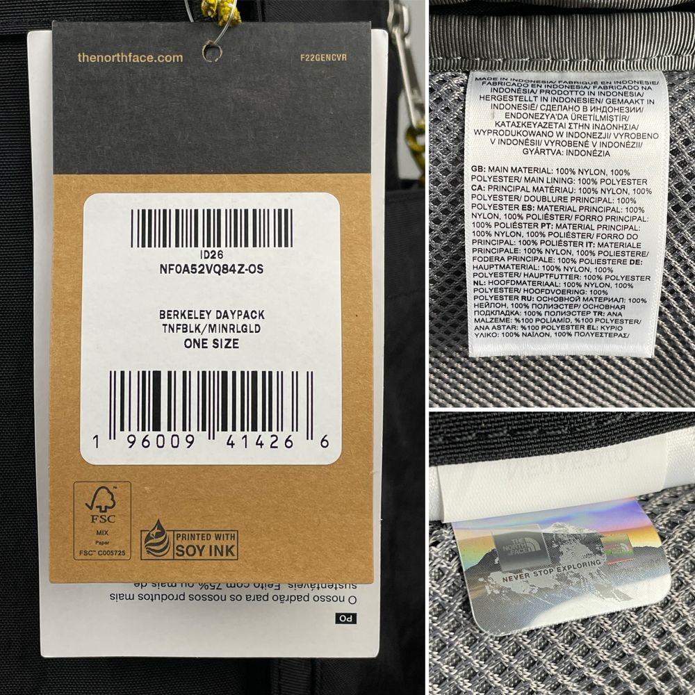 Рюкзак The North Face Berkley Daypack оригінал чорний NF0A52VQ84Z