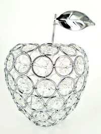 Piękny srebrny świecznik jabłko z kryształkami nowy