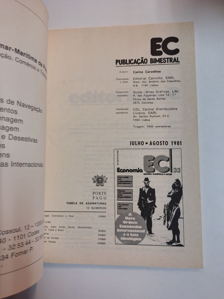 Economia EC questões económicas e sociais, n° 33

Julho - Agosto 1981