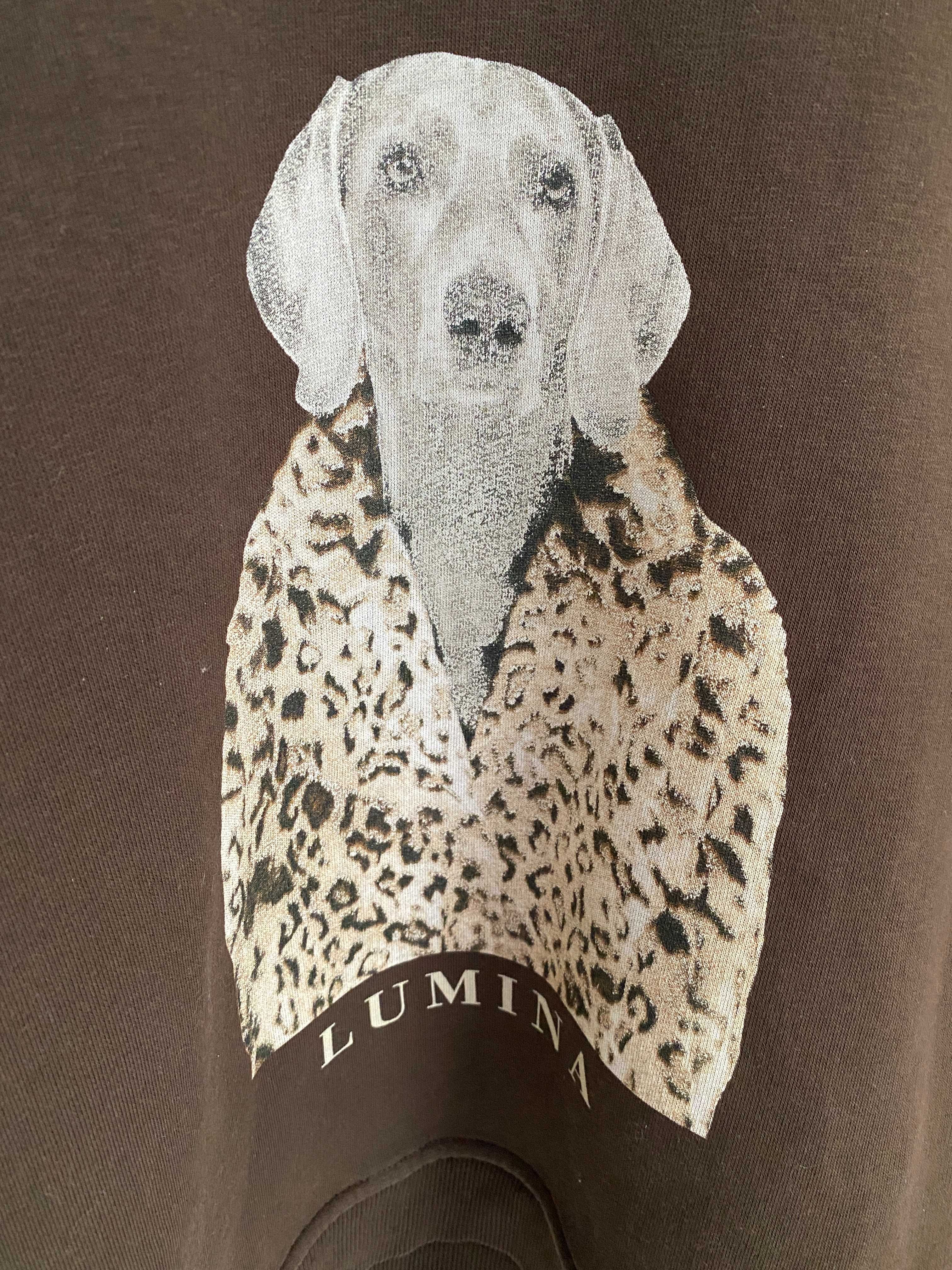 Lumina mięsista bluza czekoladowa  z psem dog Uni