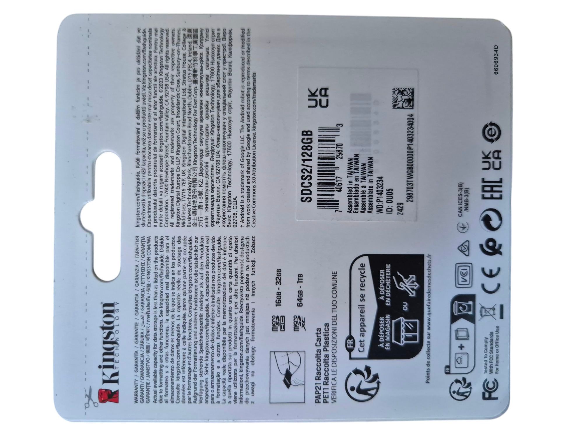 Kingston Karta pamięci microSD 128GB Canvas Select Plus