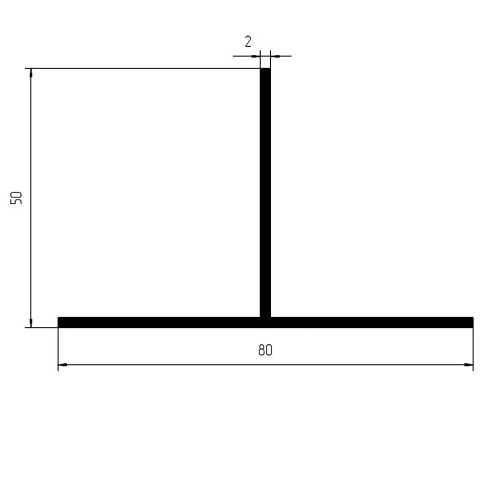 Тавр Алюминиевый 80*50*2