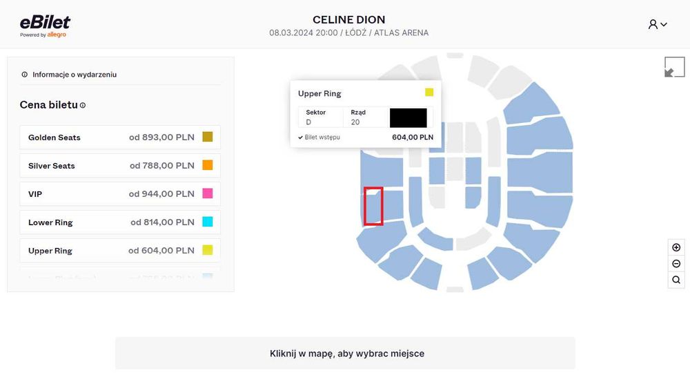 Bilet na koncert Celine Dion Łódź 08.03.2024
