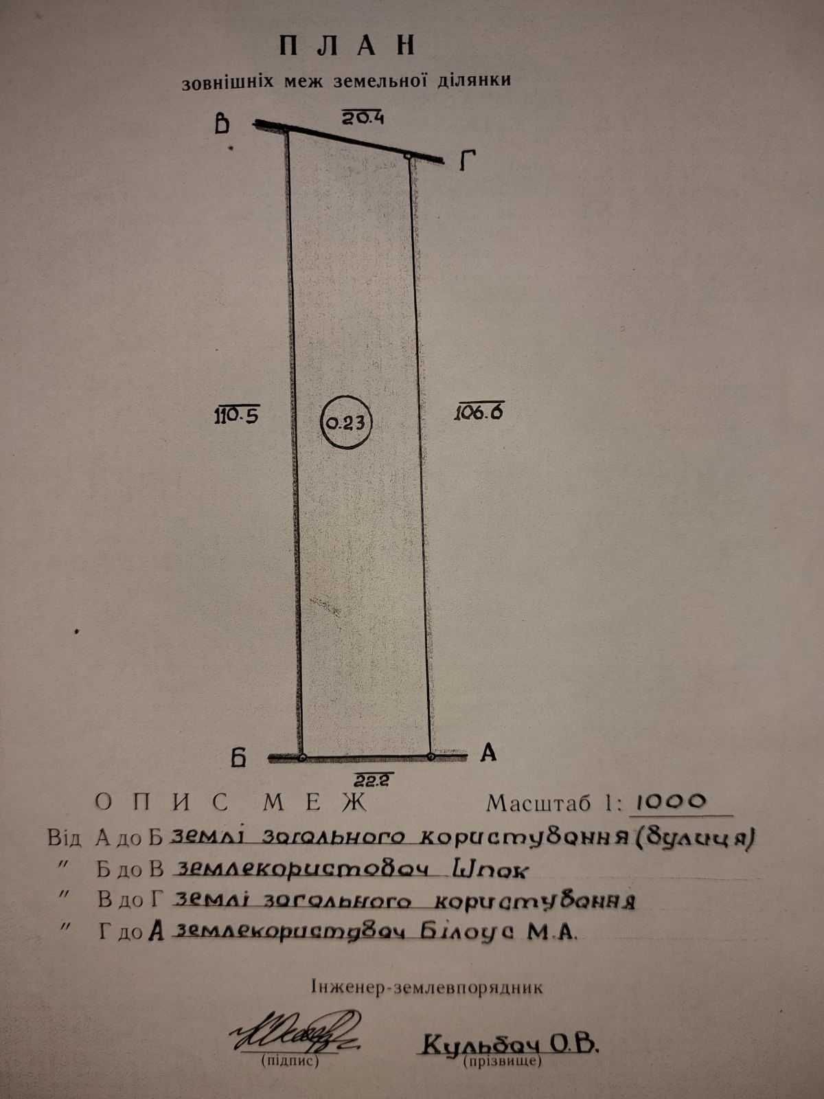Земельна ділянка у Великій П'ятигірці (Житомирська обл.)