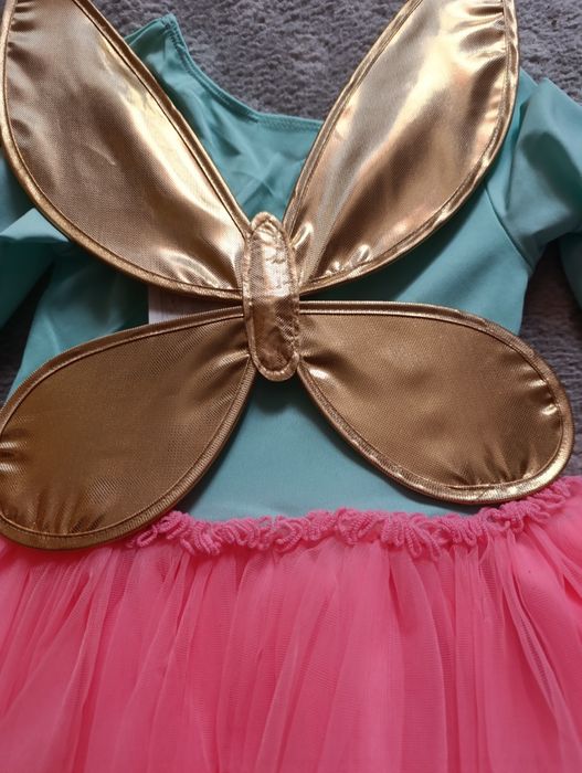 Sukienka jednorożec, skrzydełka , 122/128 H&M, stan idealny, karnawał