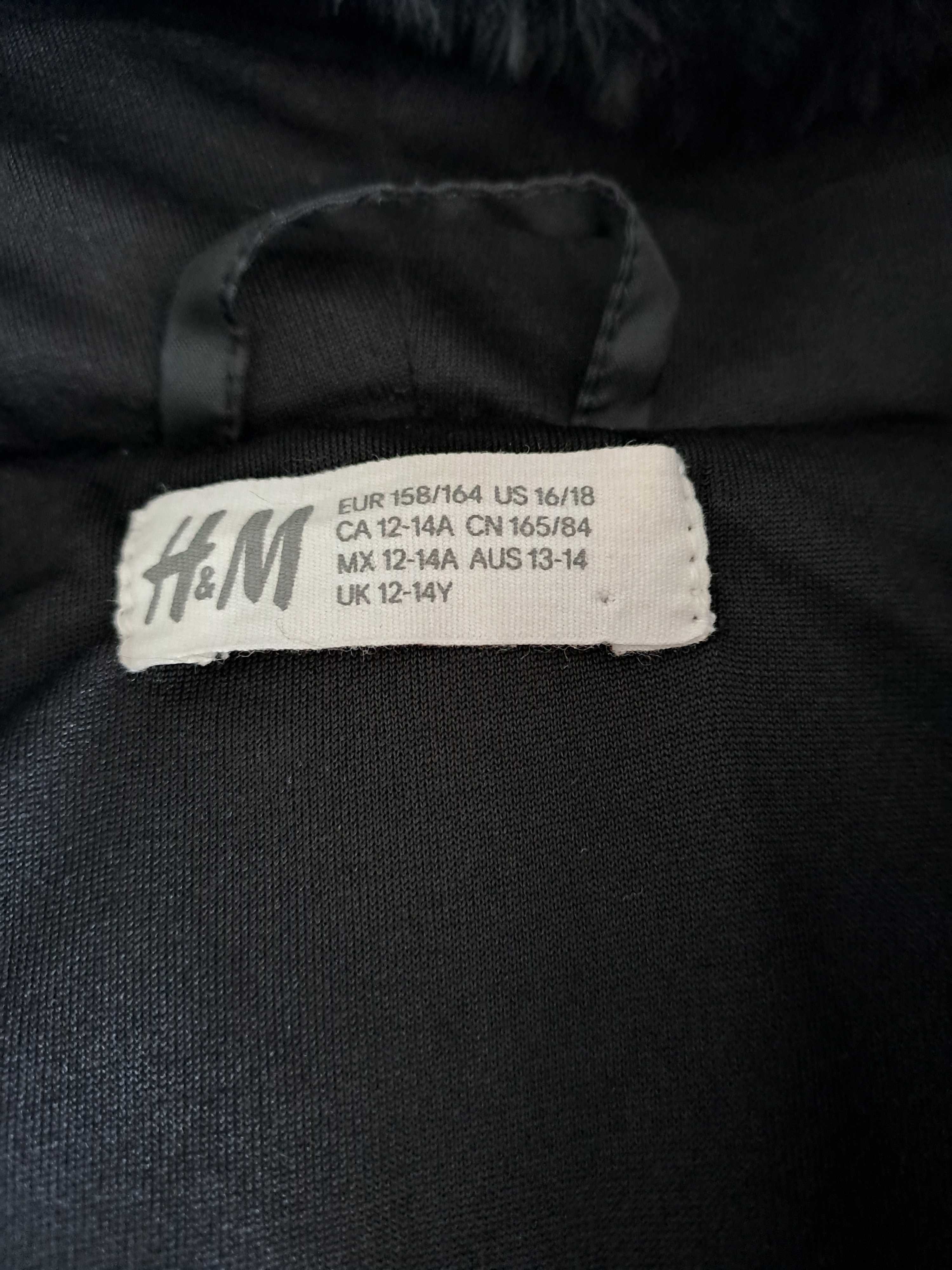 Krótkie futerko H&M czarne158/164.