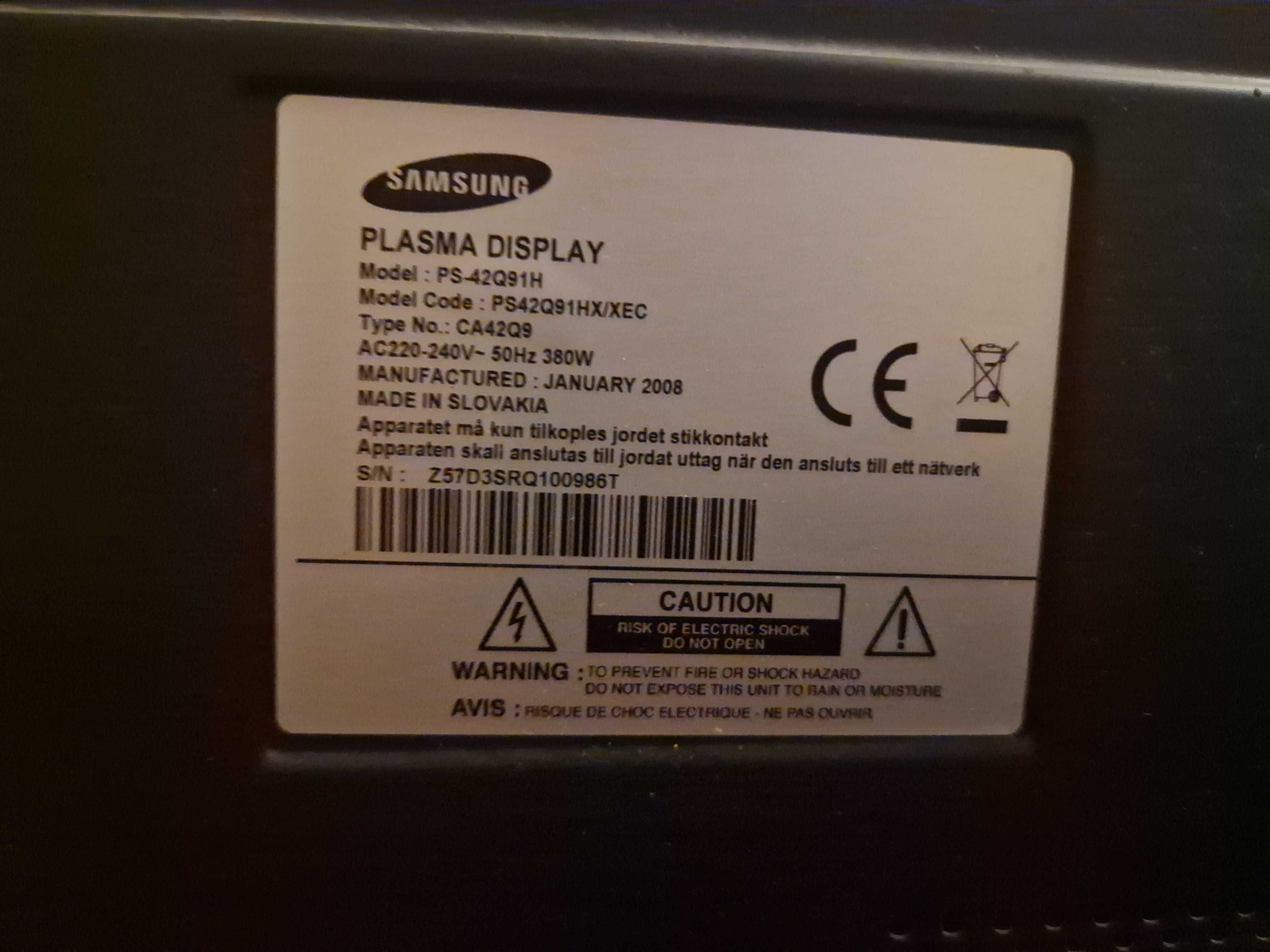 Telewizor Samsung 42" - uszkodzony