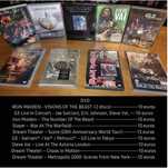 DVDs de Dream Theater, Slayer, Iron Maiden, Steve Vai, ect