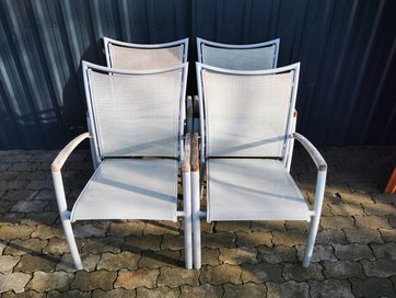 Krzesła ogrodowe sztaplowane aluminiowe z Niemiec