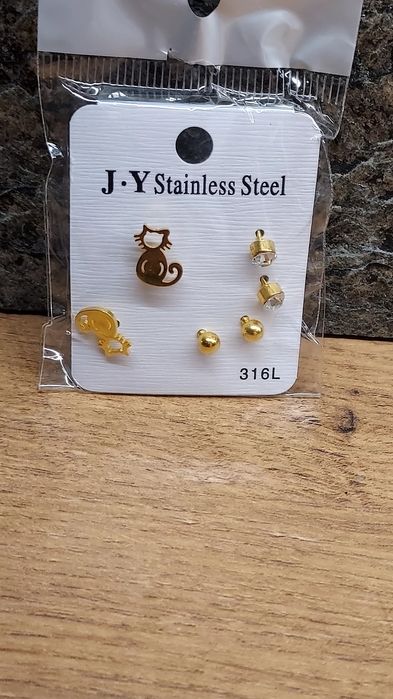 Zestaw 3 par kolczyków kotki i Kuleczki