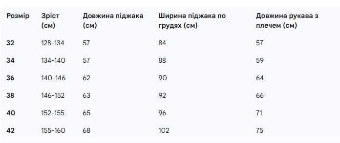Піджак для дівчат класичний оверсайз, розміри на рости 128 - 160 см