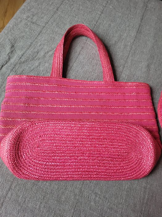 Kapelusz roz.M, torebka, róż,Olsen