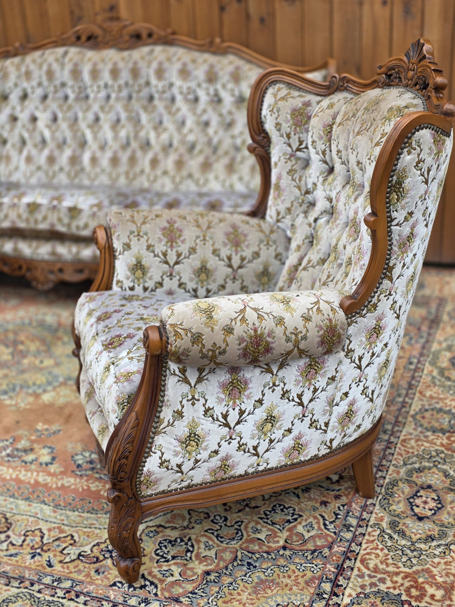 Królewski wypoczynek Ludwik sofa + 2 fotele  #1647 Stylowy Węgrów