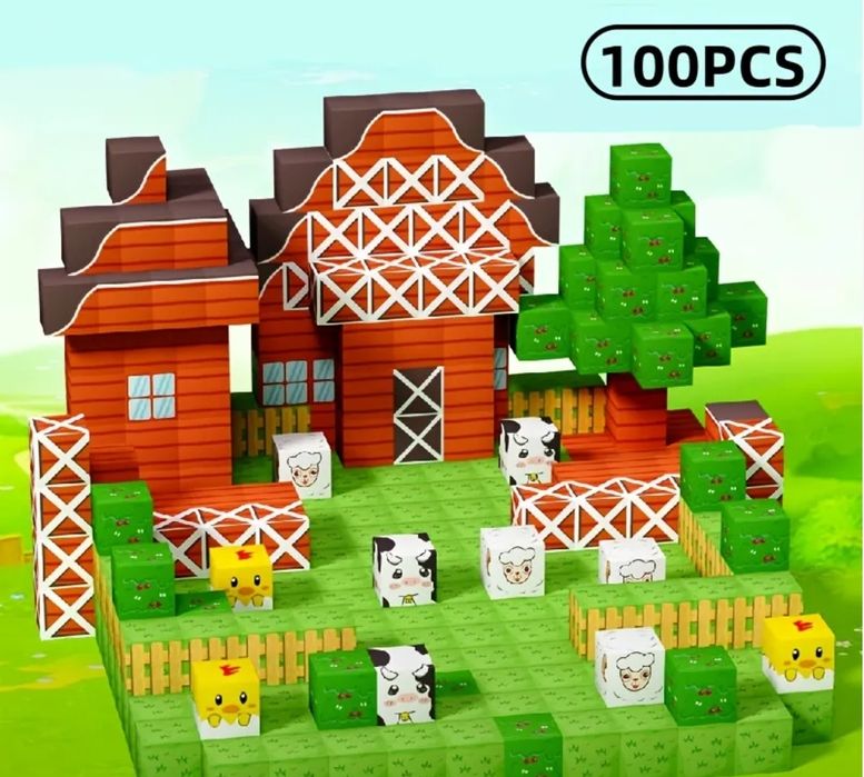 Уцінка! Конструктор Майнкрафт магнітний 150 та 100 елементів