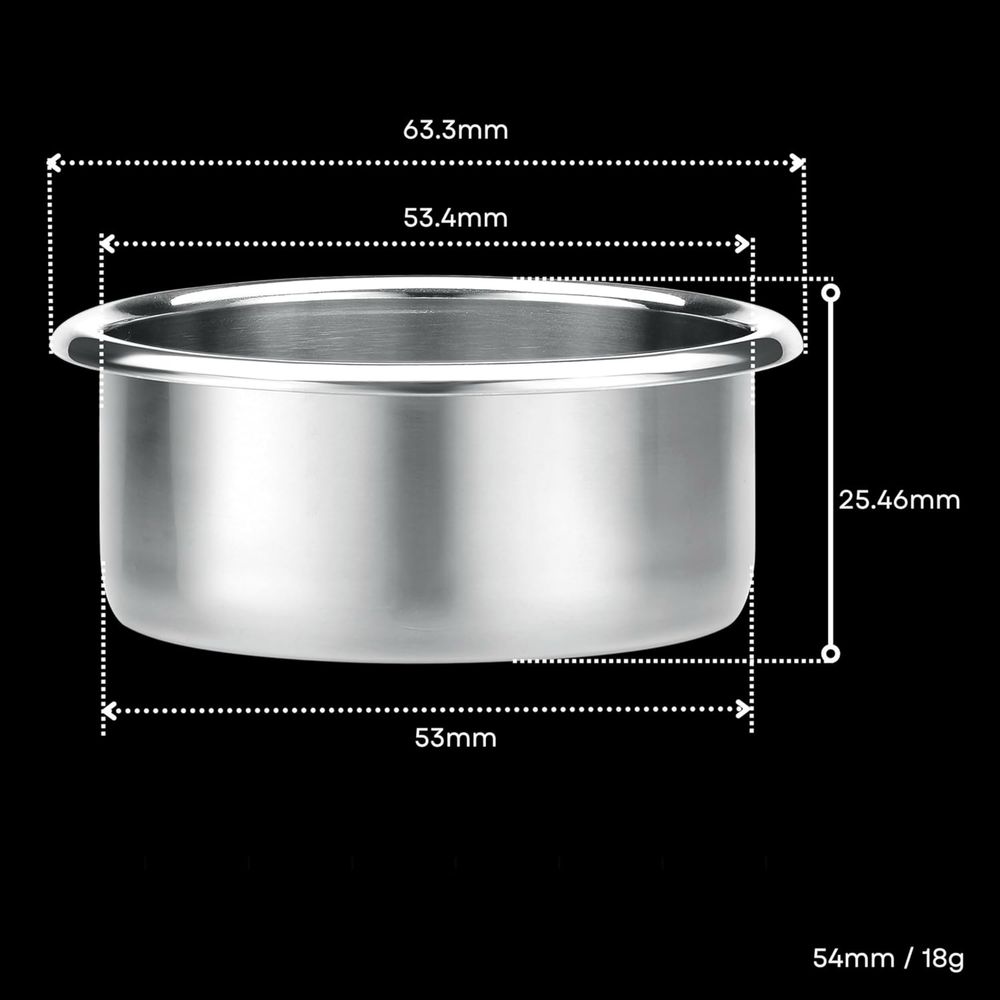 Kosz na portafiltr Normcore 54 mm, 18 g, stal 304, grubość 0,8 mm
