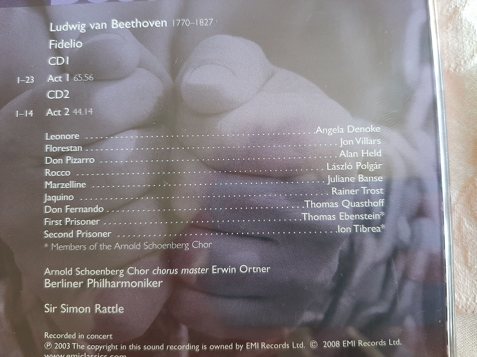 Beethoven "Fidelio" 2 CD EMI Classics Berliner Philharmoniker 2003