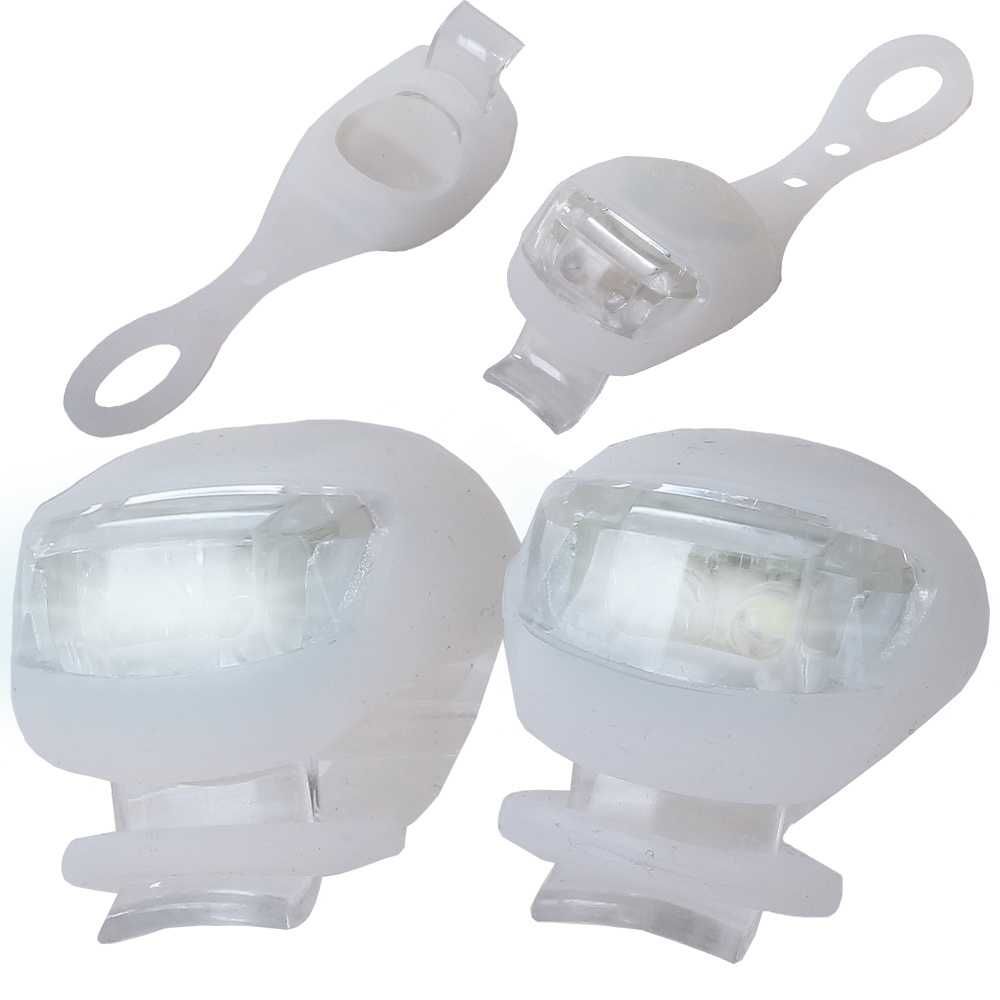 OŚWIETLENIE ROWEROWE LAMPKI 2 LED Przód i Tył Rower 2szt Silikonowe