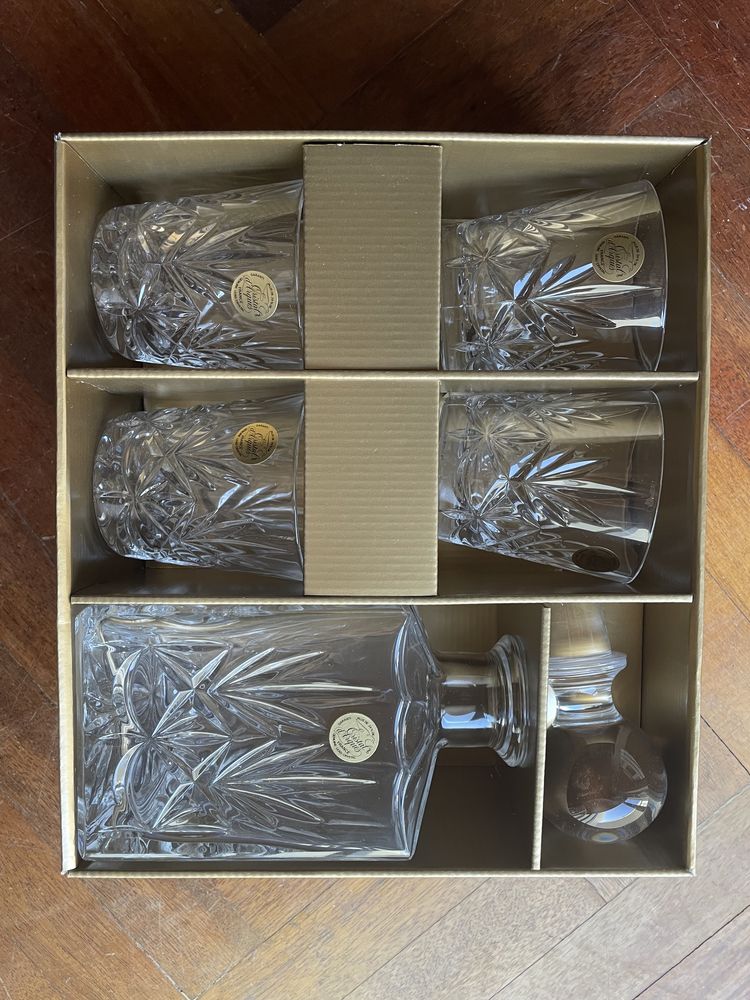 Conjunto 4 copos e garrafa de vidro - Cristal d’Arques