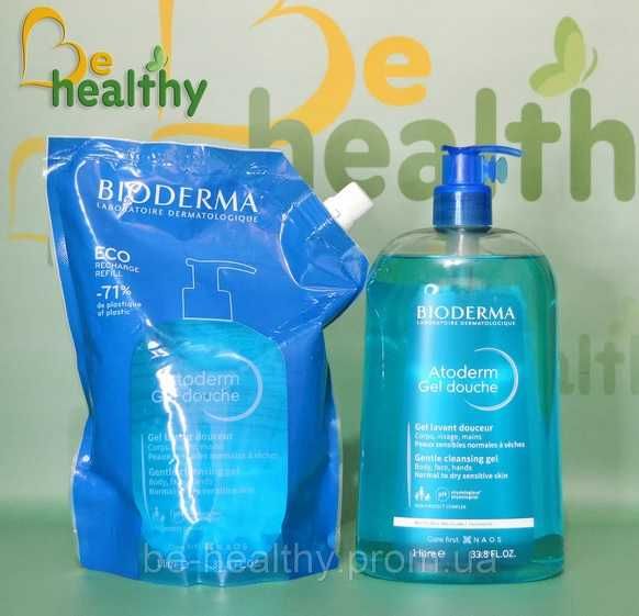 Гель для душу для сухої та чутливої шкіри Bioderma Atoderm  1 літр