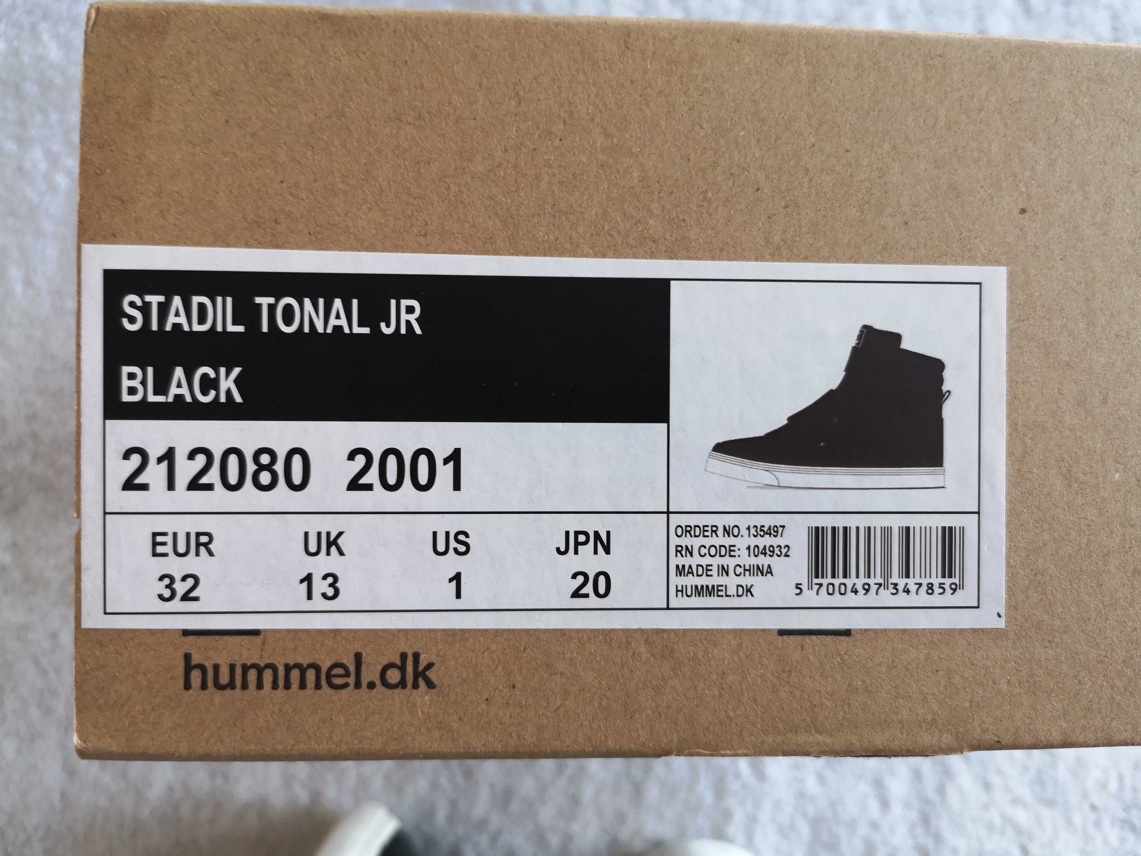 Czarne wysokie zamszowe buty sportowe na rzepy Hummel 32