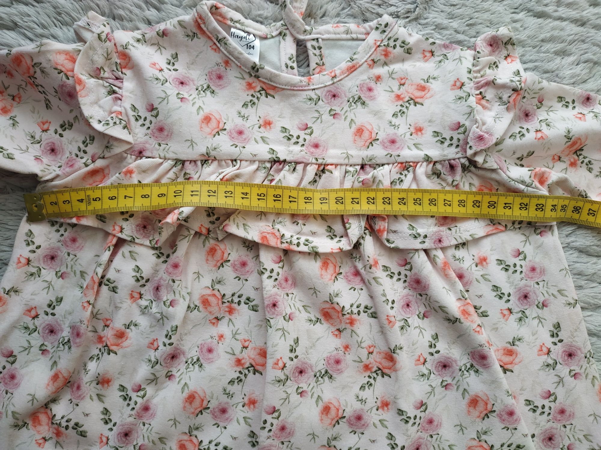 Tunika/długi rękaw/wiosna/kwiaty/falbanki/jak newbie/Haydi/r.98/104