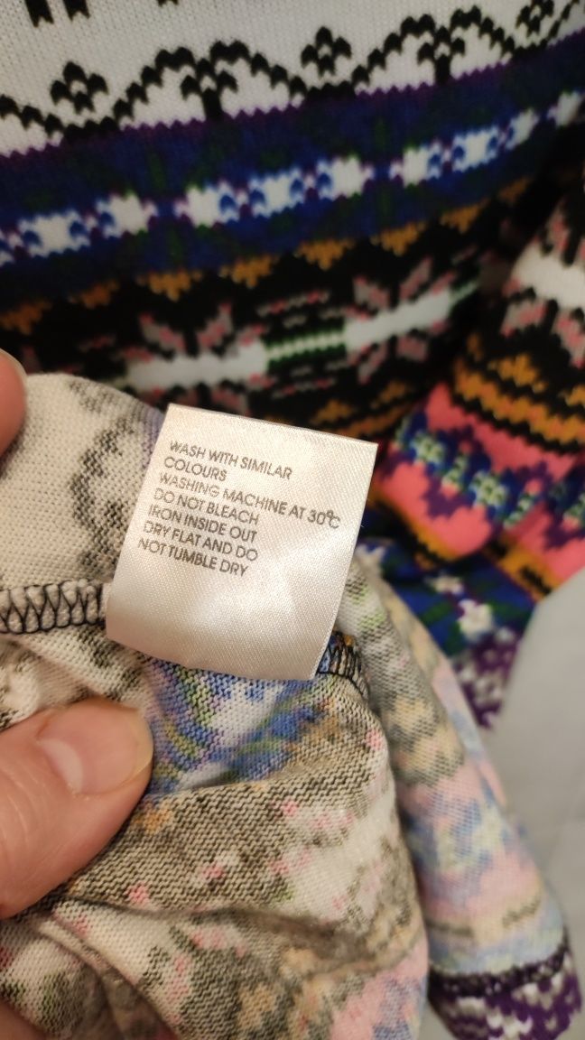 Sukienka Boho dzianina M 38 dekolt woda amerykański modna retro wiosna