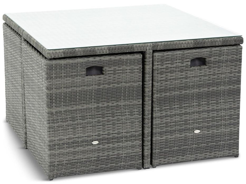 zestaw ogrodowy technoratan (stół  + fotele + pufy)