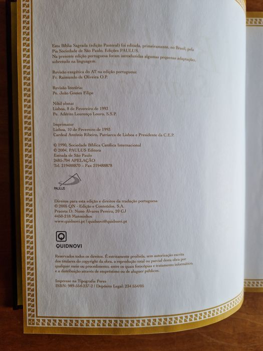 "Bíblia Sagrada", Edições Paulus, 1993