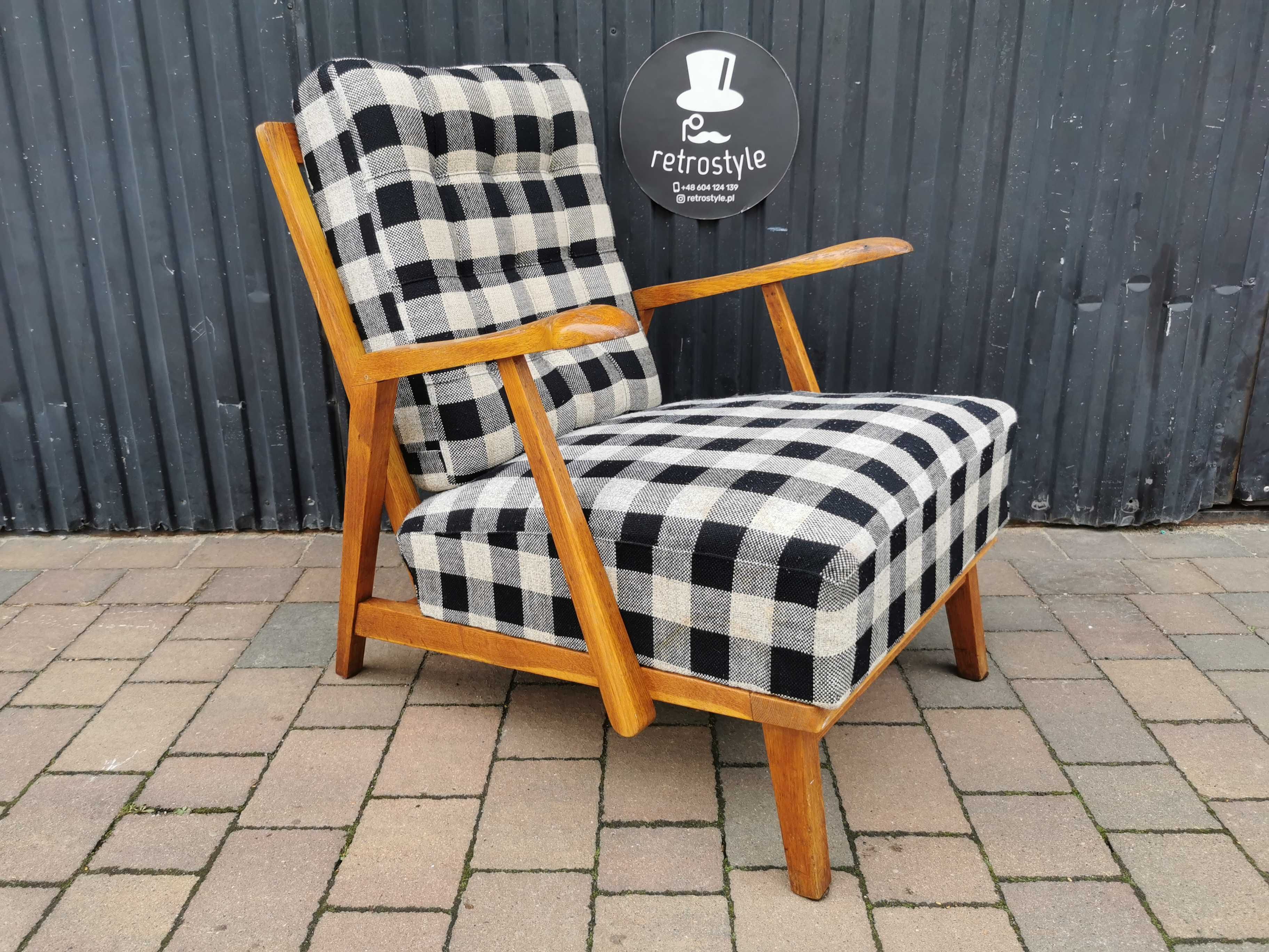 Fotel Krásná Jizba/ÚLUV, Czechosłowacja '40-50 Design, Prl- RZADKOŚĆ!