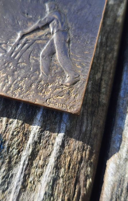 Stary medal z brązu antyk grawer Coudray