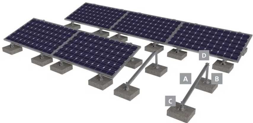 Konstrukcja balastowa moduły układane poziomo fotowoltaika