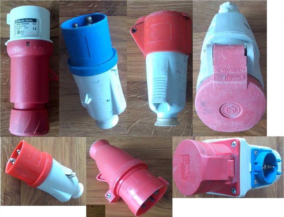 6 Fichas Macho e 2 Tomadas Industriais (Trifásico)