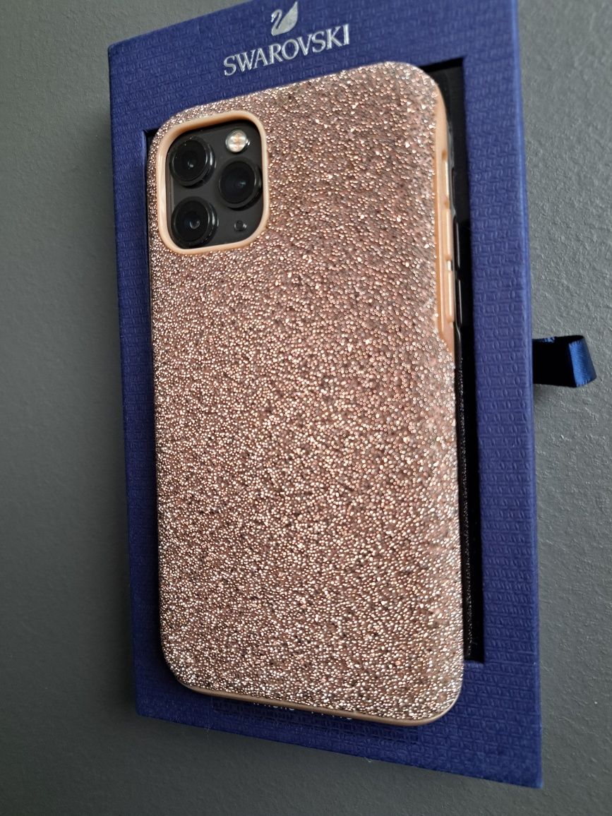 Case etui Iphone 11 Pro Swarovski różowe złoto stan bardzo dobry