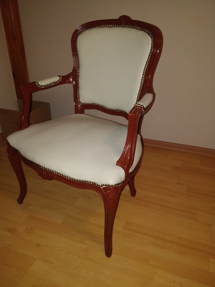 Krzesło/Fotel Ludwik XV antyk odrestaurowany
