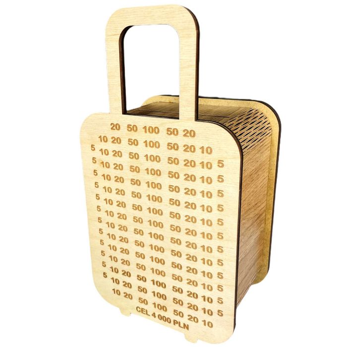 Skarbonka Wykreślana Walizka Prezent na Urodziny 18 30 50 Wakacje