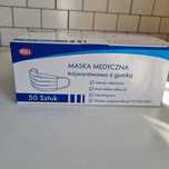 Maska medyczna trójwarstwowa z gumką producent MEDICA opakowanie 50szt