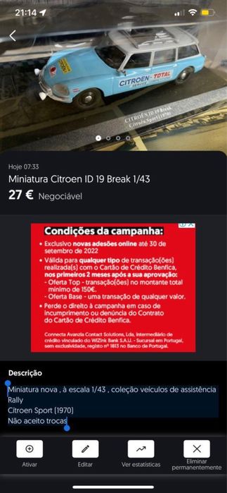 Miniatura Citroen ID 19 Break 1/43