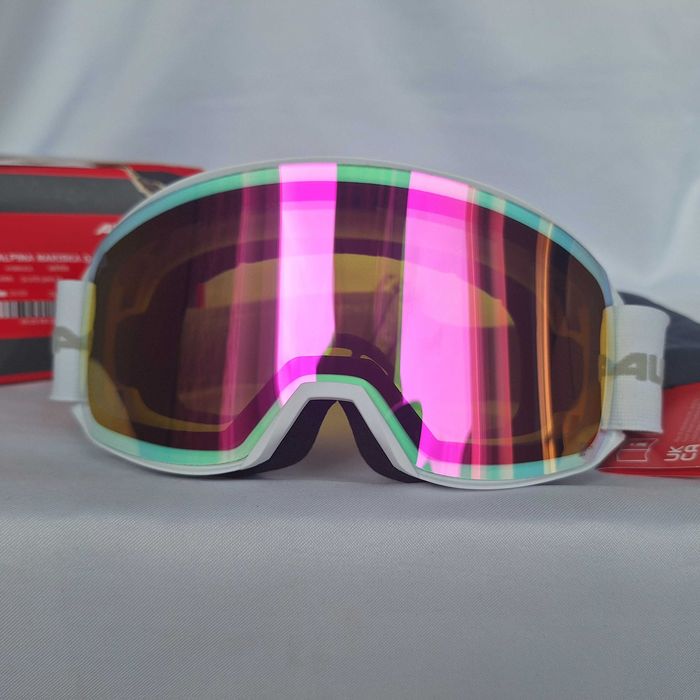 Gogle narciarskie Alpina Nakiska White Q-Lite Pink S1
