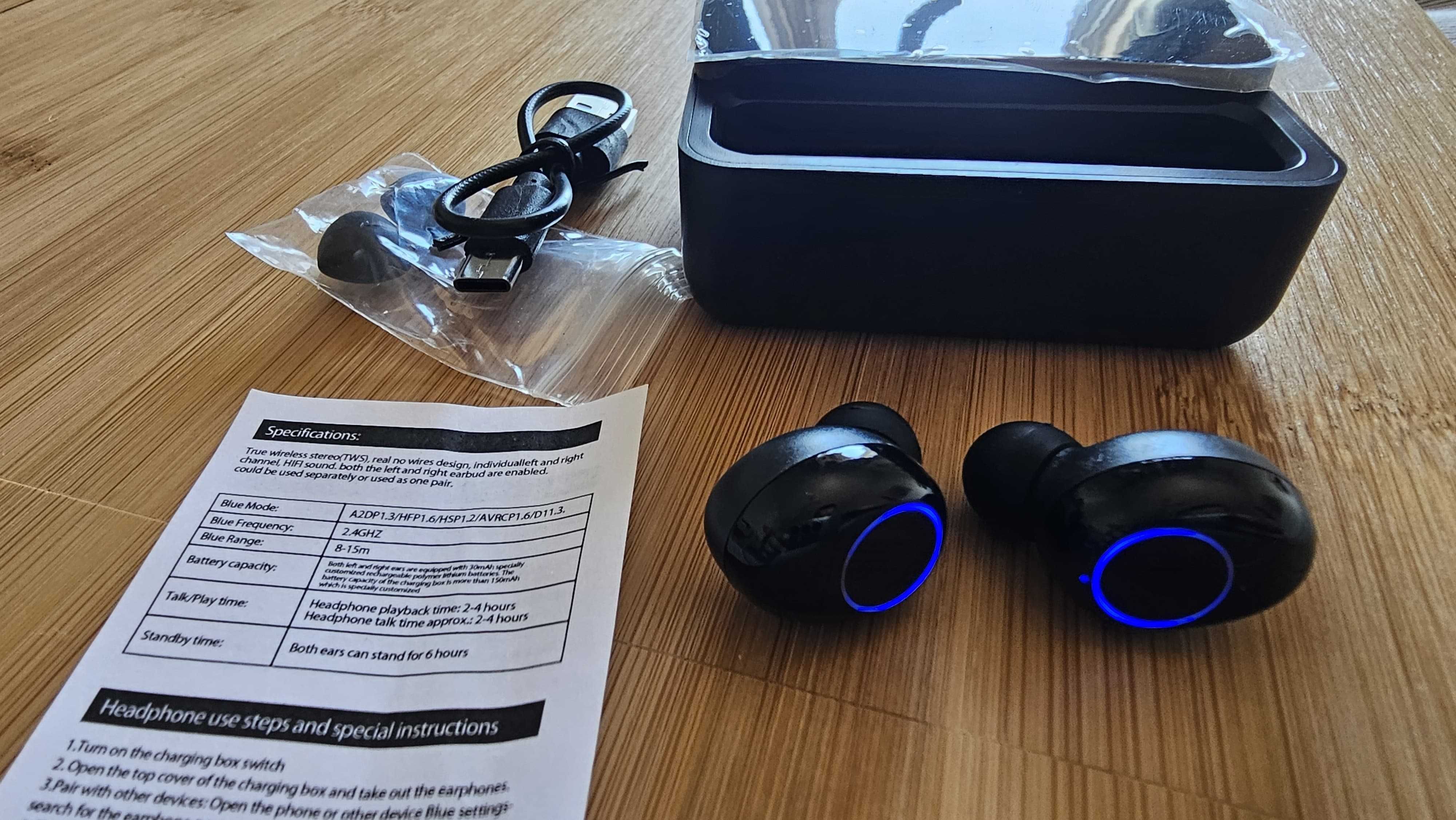 Auriculares Bluetooth com powerbank NOVOS