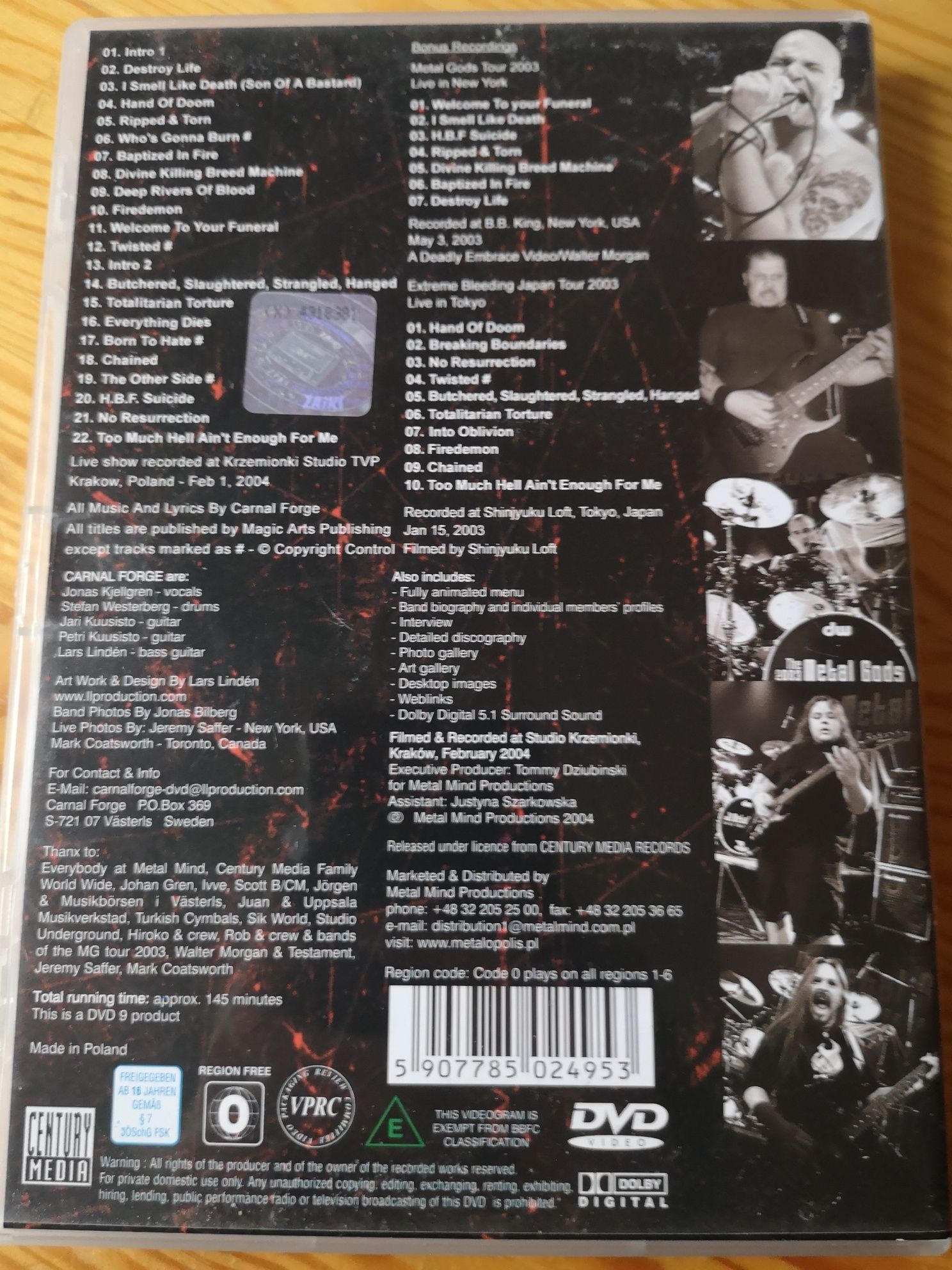 Carnal Forge - Destroy Live DVD death, Vader, Behemoth