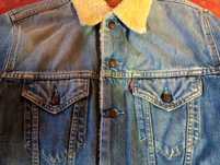 брендовая джинсовая куртка на меху LEVIS размер =М ТУНИС