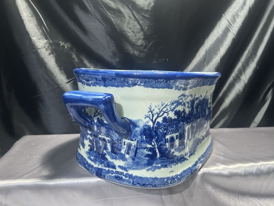 Victoria Ware duży pojemnik cachepot  Angielski ironstone blue & white