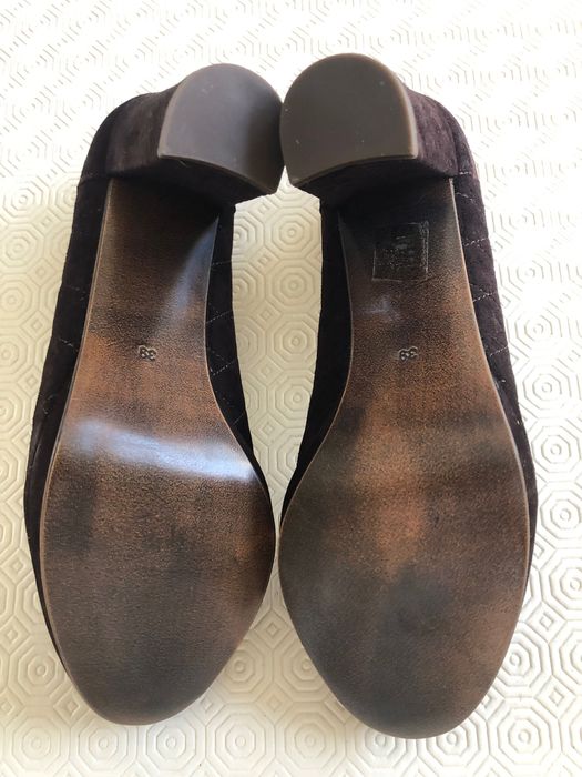 Sapatos salto alto em camurça castanha 39 Sónia Patrício