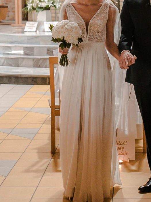 Suknia ślubna rozmiar S wzrost 172 obcas 5 cm stan idealny