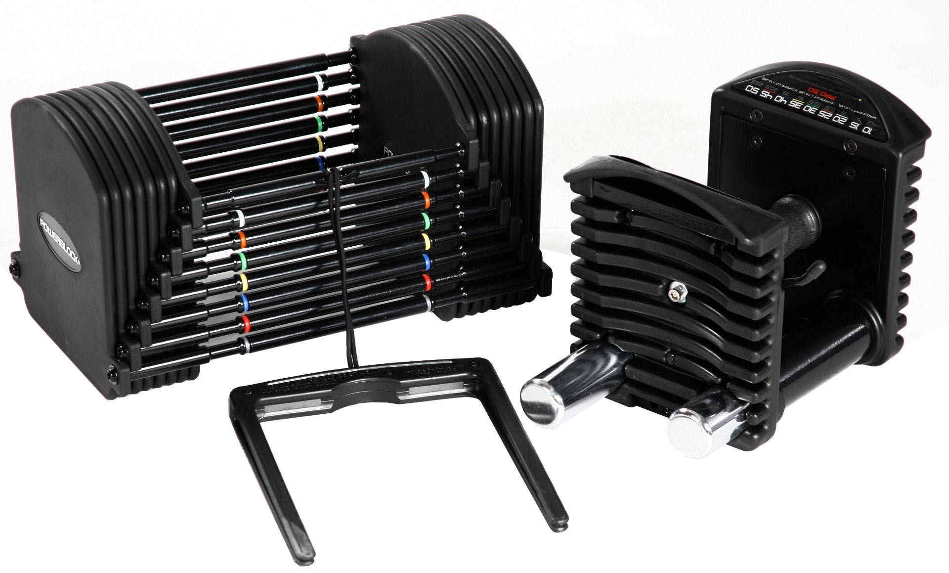 Conjunto Halteres Powerblock Pro-exp (22.5kg cada, expansíveis)