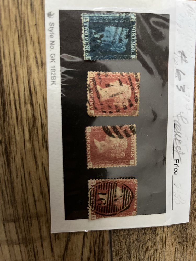 Mauritius znaczek  3X czerwony i niebieski