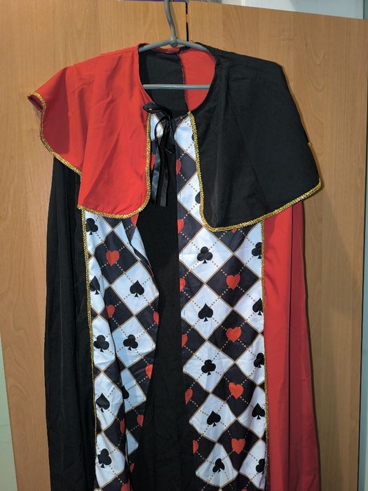 Карнавальный плащ,Костюм Красной Королевы,Королевы Червей,взрослый