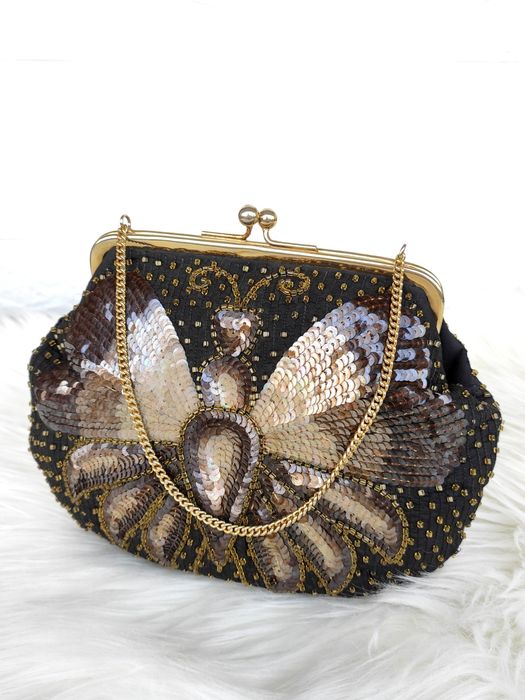 Vintage!Elegancka retro torebka z haftem.