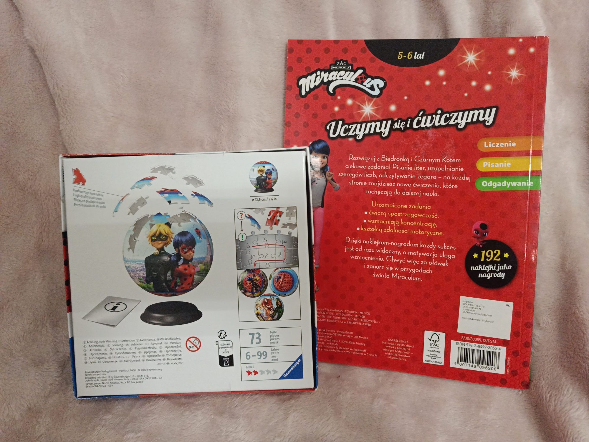 Puzzle 3d Ravensburger Miraculous biedronka i czarny kot kotek ćwiczen