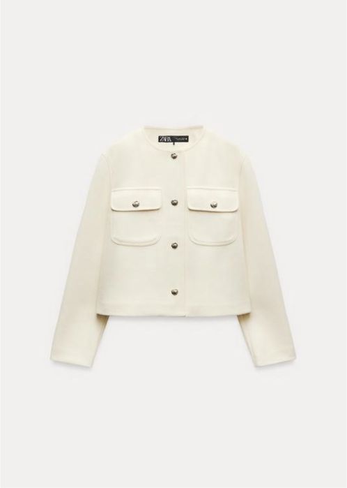 Бомбер zara, жакет, теплий. Молочний колір, c/m